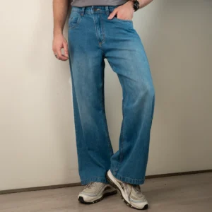 Wide Leg Denim Pant | Light blue
