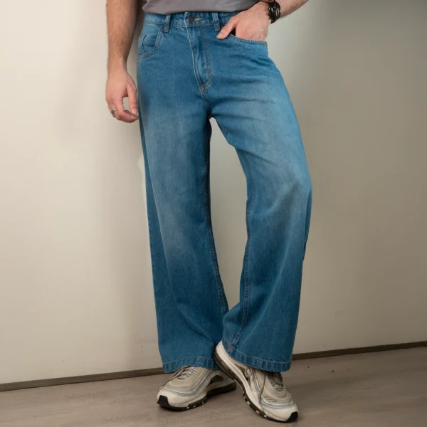 Wide Leg Denim Pant | Light blue